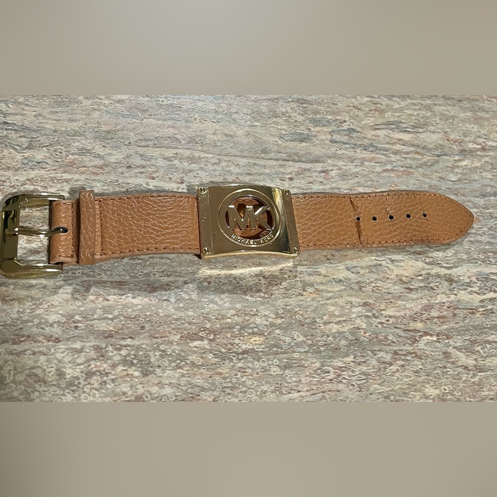 Michael Kors tan bracelet with removable name tag